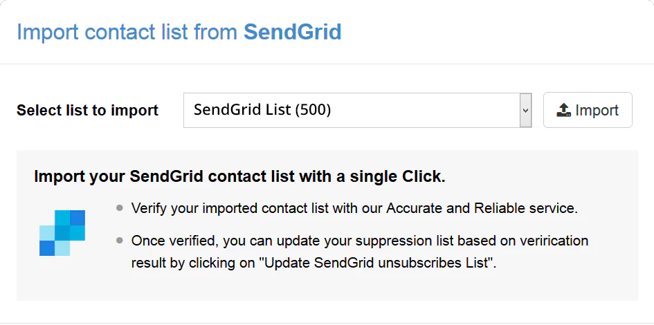Import from SendGrid